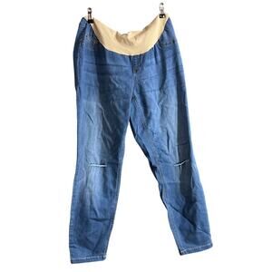 Indigo Blue Motherhood Maternity Plus Size Distressed Pregnancy Jean Size 2X New